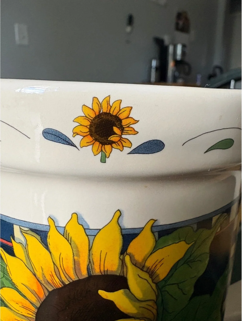 Vintage 90s Susan Winget Sunflower Ceramic Teapot